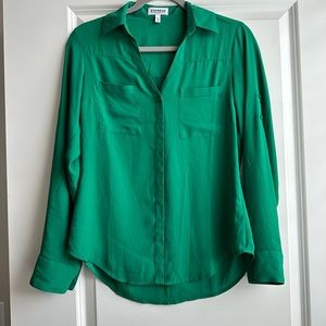 Express Portifino V-neck Button Down Blouse XS